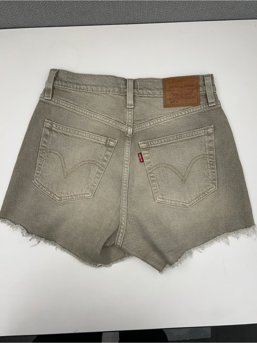 Levi's 5O1 size 27  High-Rise new w/ out tag Cutoff Denim Shorts in Faded Taupe